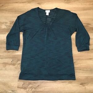 MOTHERHOOD Maternity Top 3/4 Sleeve Green Black Size S